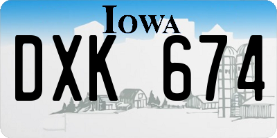 IA license plate DXK674