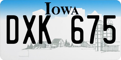 IA license plate DXK675