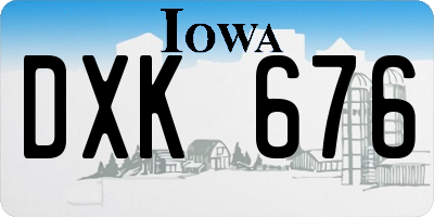 IA license plate DXK676