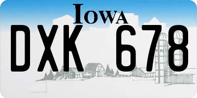 IA license plate DXK678
