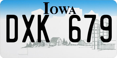 IA license plate DXK679