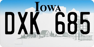 IA license plate DXK685