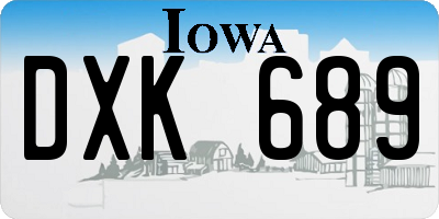 IA license plate DXK689