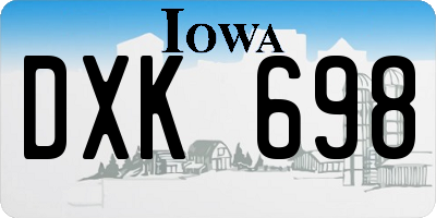 IA license plate DXK698