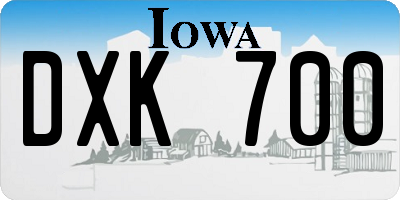 IA license plate DXK700
