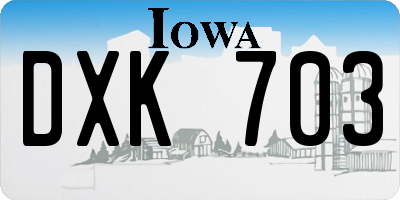 IA license plate DXK703