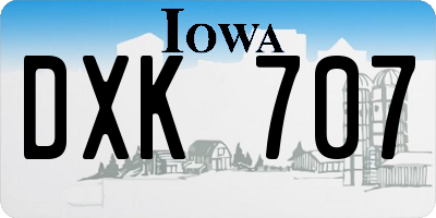 IA license plate DXK707