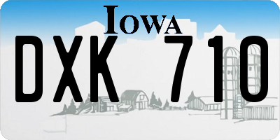 IA license plate DXK710