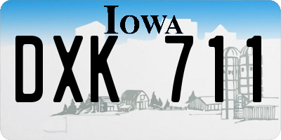 IA license plate DXK711