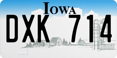 IA license plate DXK714