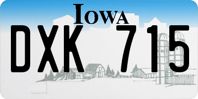 IA license plate DXK715