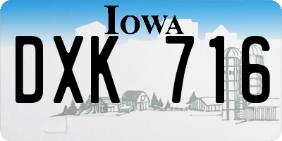 IA license plate DXK716