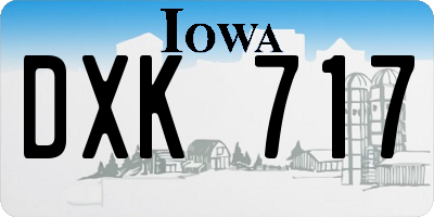 IA license plate DXK717