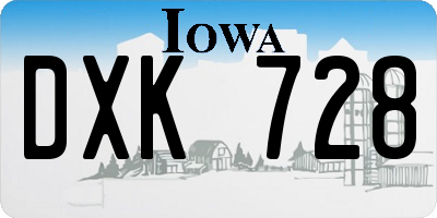 IA license plate DXK728