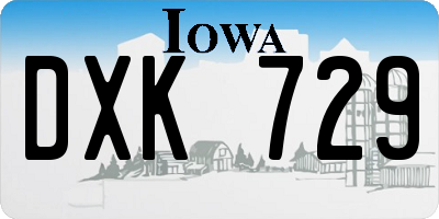 IA license plate DXK729