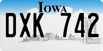 IA license plate DXK742