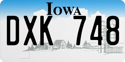 IA license plate DXK748