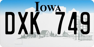 IA license plate DXK749