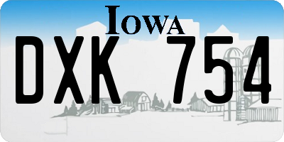 IA license plate DXK754