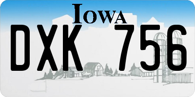 IA license plate DXK756