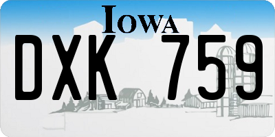 IA license plate DXK759