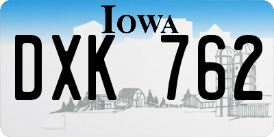 IA license plate DXK762