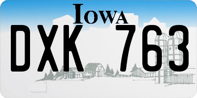 IA license plate DXK763