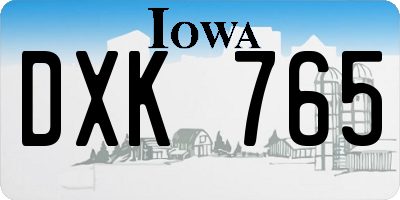 IA license plate DXK765