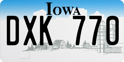 IA license plate DXK770
