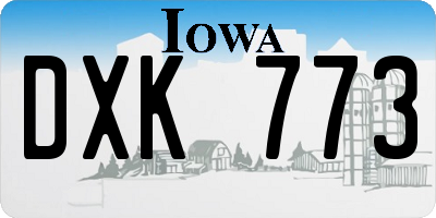 IA license plate DXK773