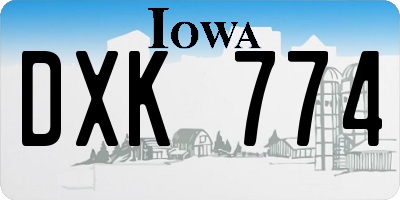 IA license plate DXK774
