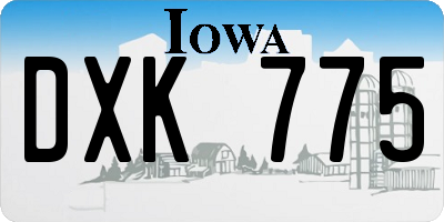 IA license plate DXK775