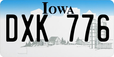 IA license plate DXK776