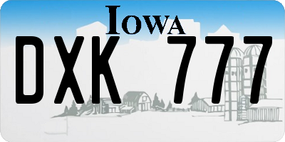 IA license plate DXK777