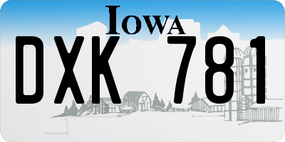 IA license plate DXK781