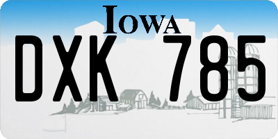 IA license plate DXK785