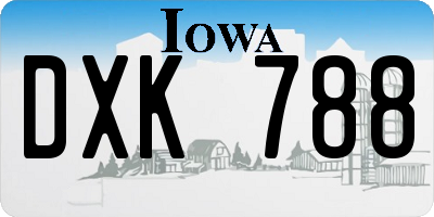 IA license plate DXK788