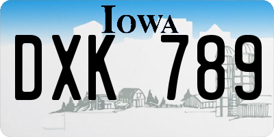 IA license plate DXK789