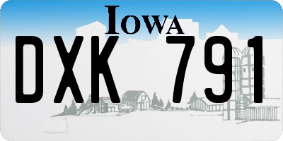 IA license plate DXK791