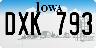 IA license plate DXK793
