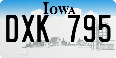 IA license plate DXK795