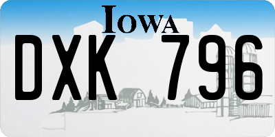 IA license plate DXK796