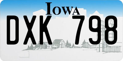 IA license plate DXK798