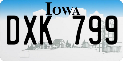 IA license plate DXK799