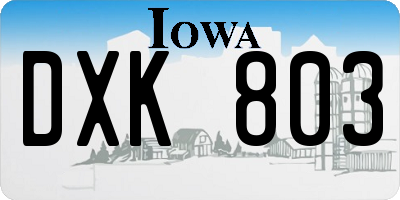 IA license plate DXK803