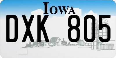 IA license plate DXK805