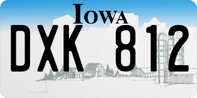 IA license plate DXK812