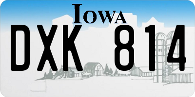 IA license plate DXK814