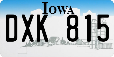 IA license plate DXK815