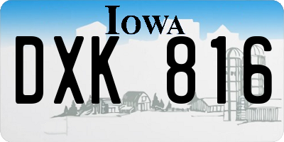 IA license plate DXK816